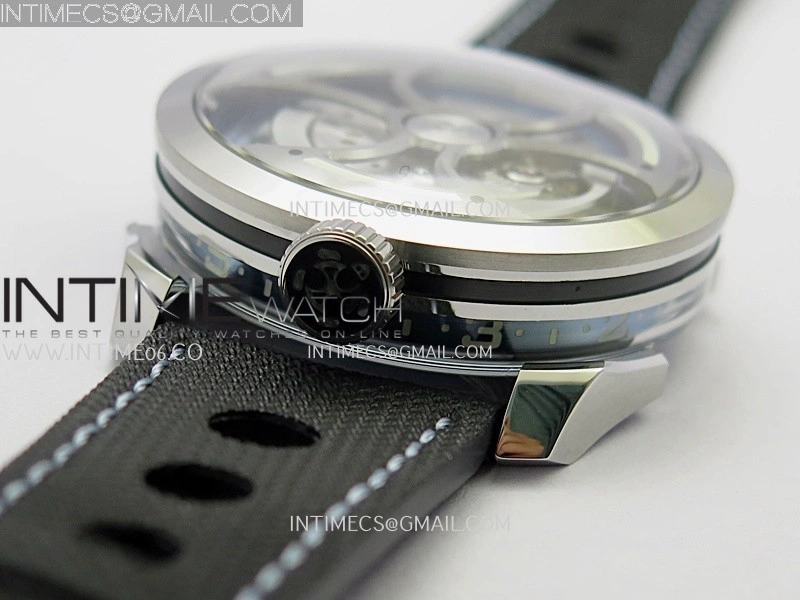MB&F M.A.D.1.Blue SS K11F 1:1 Best Edition on Black Leather Strap Miyota 821A